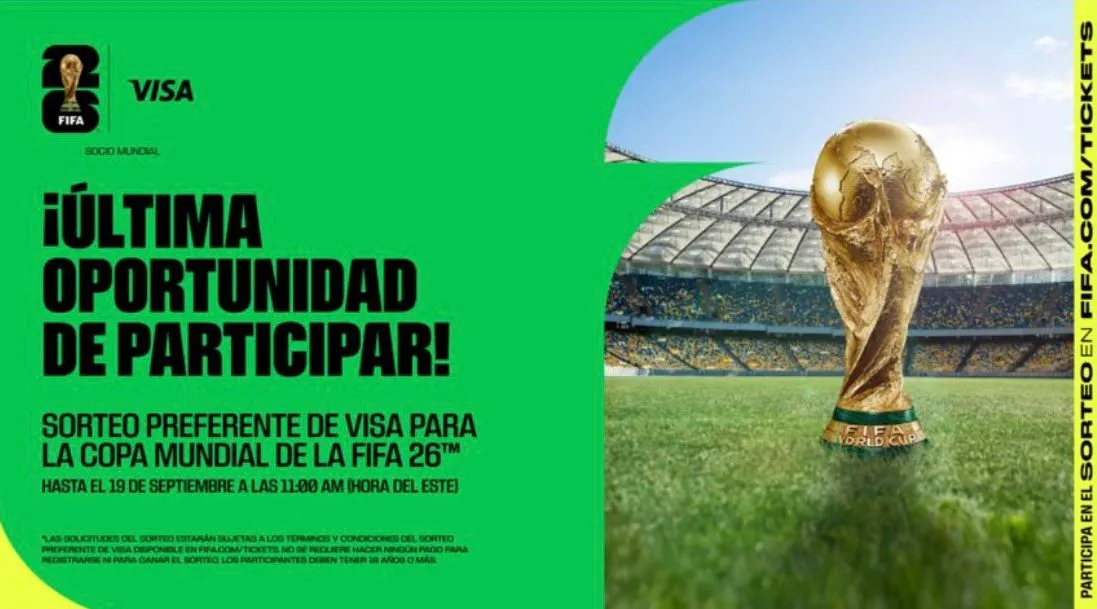 Boletos para la Copa Mundial de la FIFA 26™: el plazo para inscribirse en el sorteo preferente de Visa finaliza dentro de 24 horas