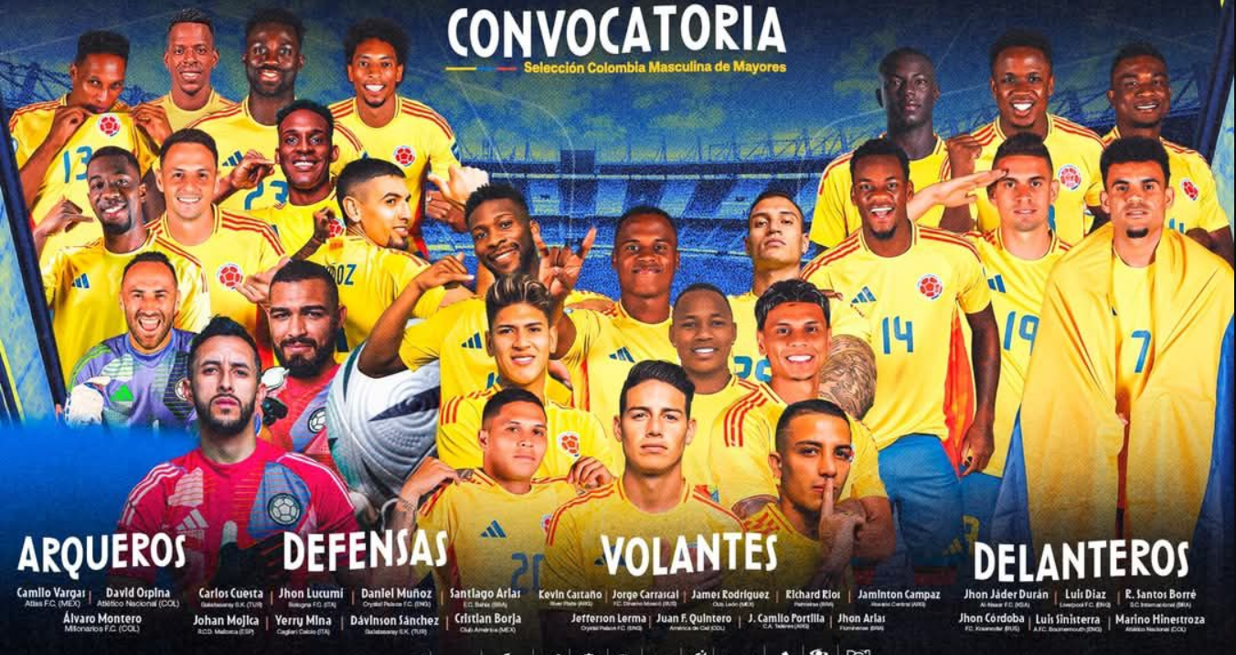 Convocatoria oficial de Selección Colombia de cara a la fecha de eliminatorias
